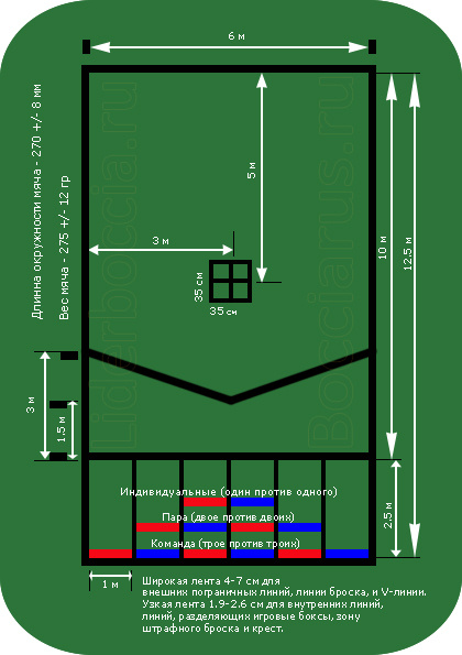 корт для паралимпиской игры бочча