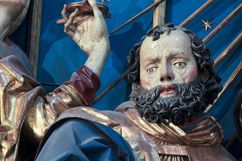 Вит Ствош, Алтарь Вознесения Девы Марии, 1477 -1489, дерево. Фрагмент центрального панно. Мариацкий костел, Краков, Польша.