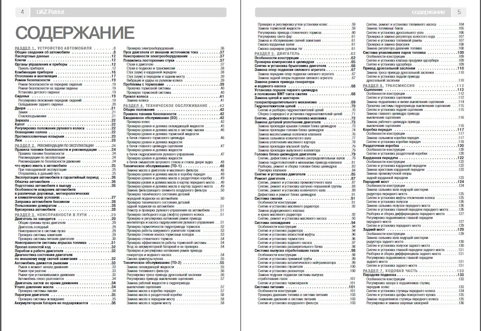 Пример части содержания