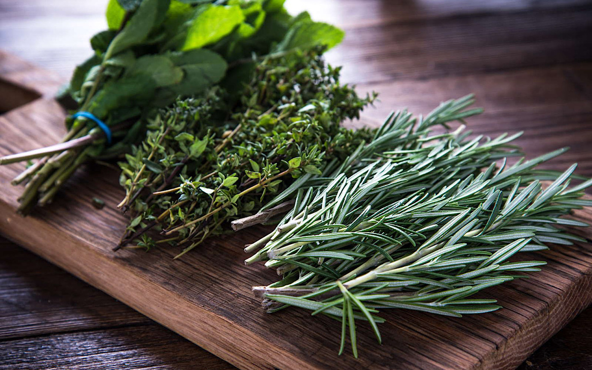Тимьян, розмарин и мята на фото