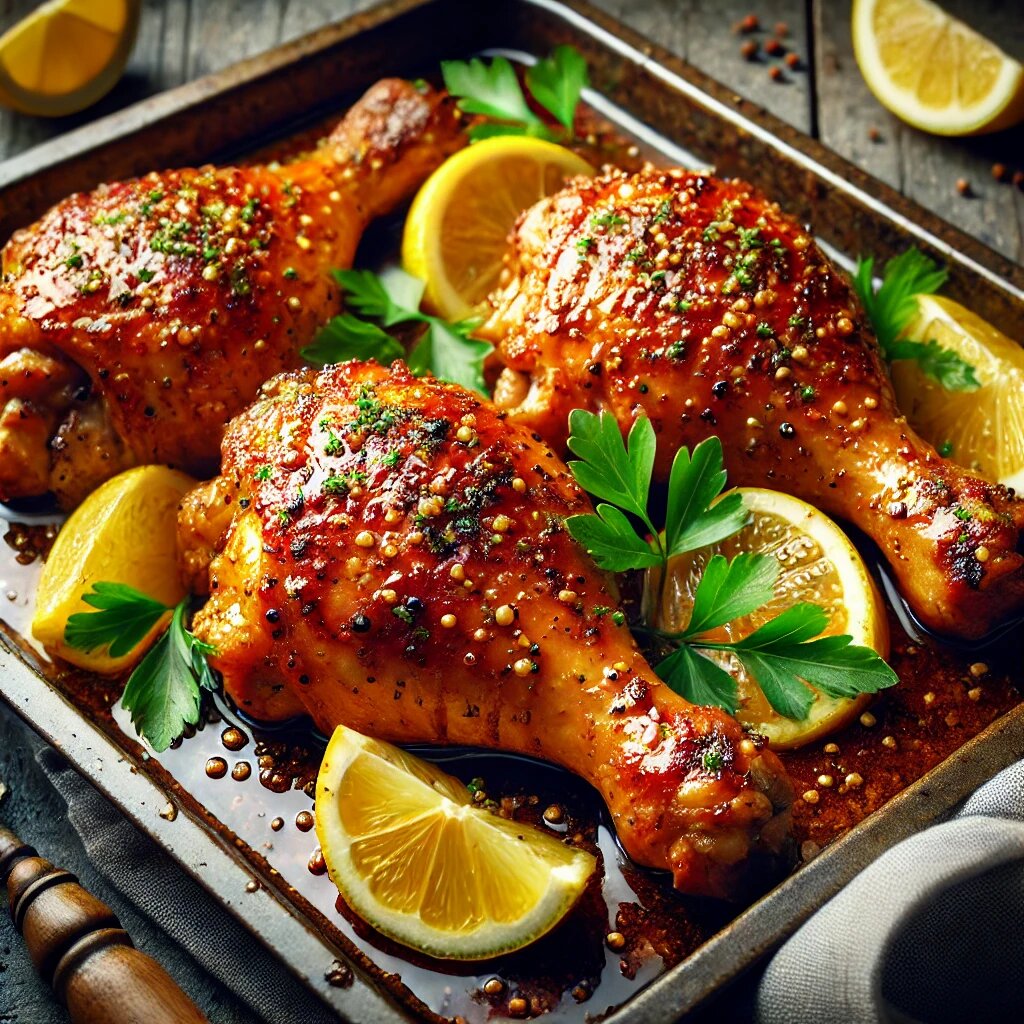 Золотая корочка: Медово-горчичная курица — гармония сладкого и пикантного. 🍗🍯✨