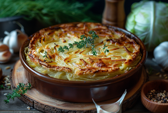    Классический заливной пирог с капустой на кефире, пошаговый рецепт с фото