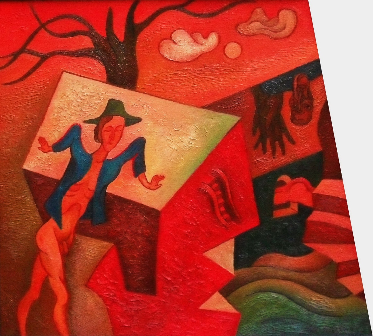 На примере моей старой живописи можно увидеть влияние древнерусской иконописи с обратной перспективой, цветом где-то в рисунке, формах.