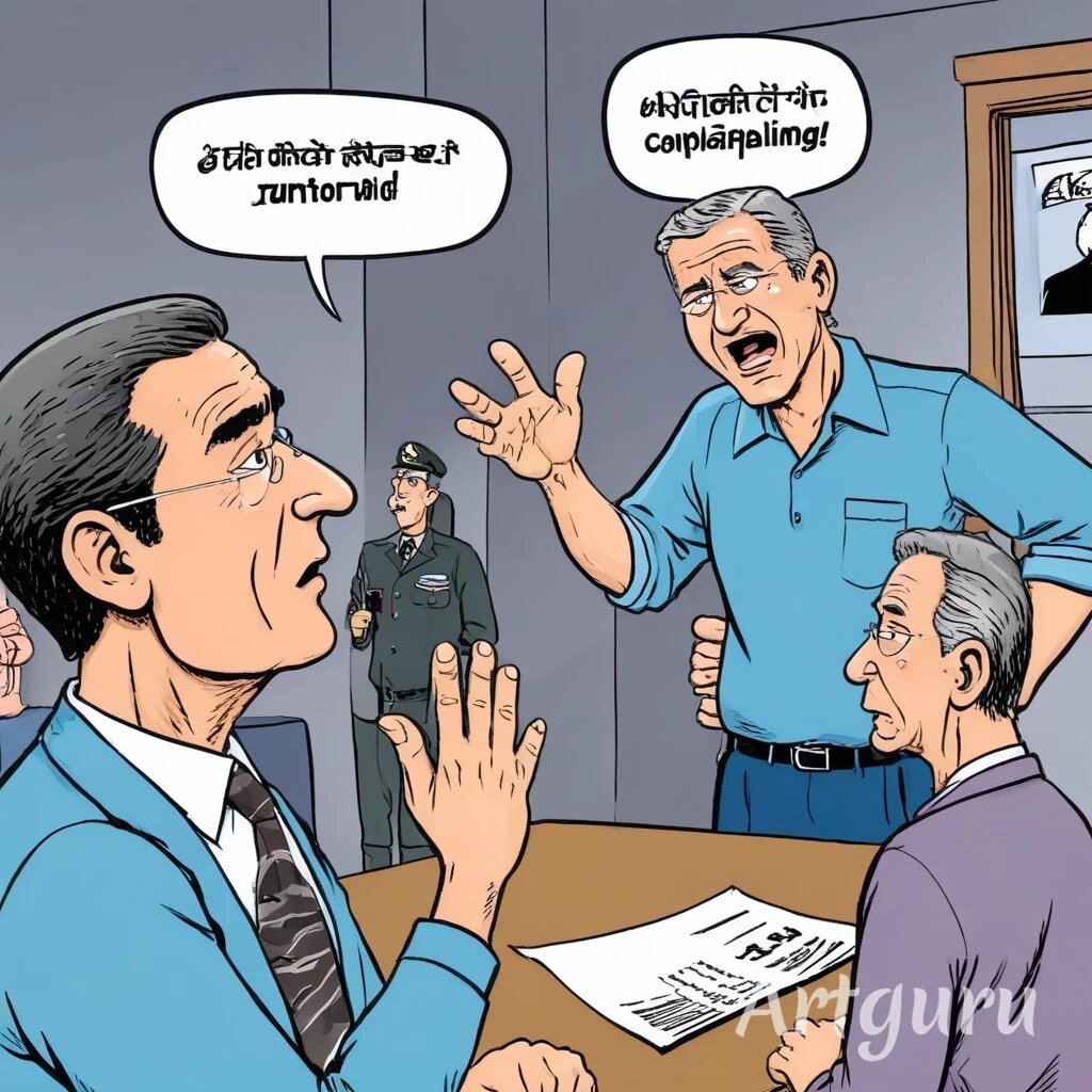 Мужчина жалуется чиновнику