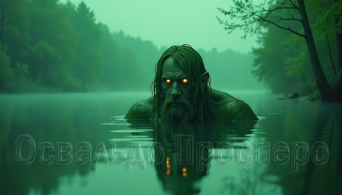 В воде находилось страшное существо.