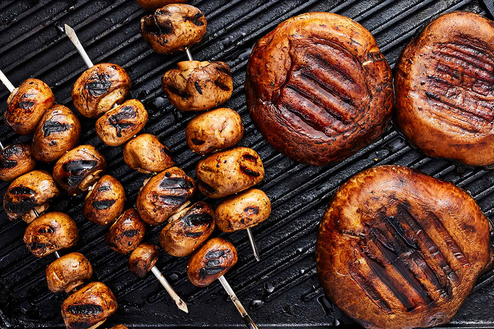 Шампиньоны на гриле