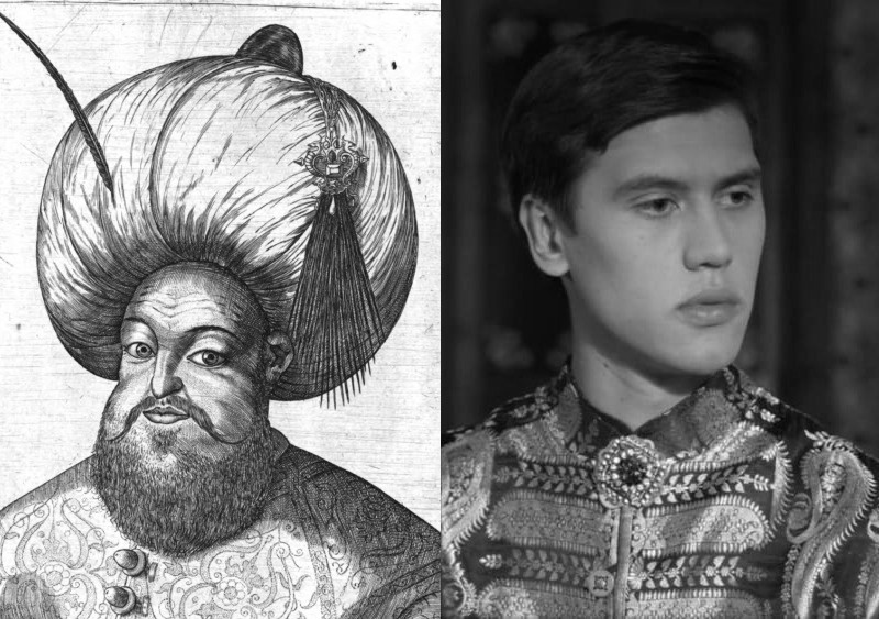 Султан Мурад III (1546 – 1595). Справа он же в молодости (а конкретно будучи шехзаде) в исполнении Серхана Оната (ВВ)