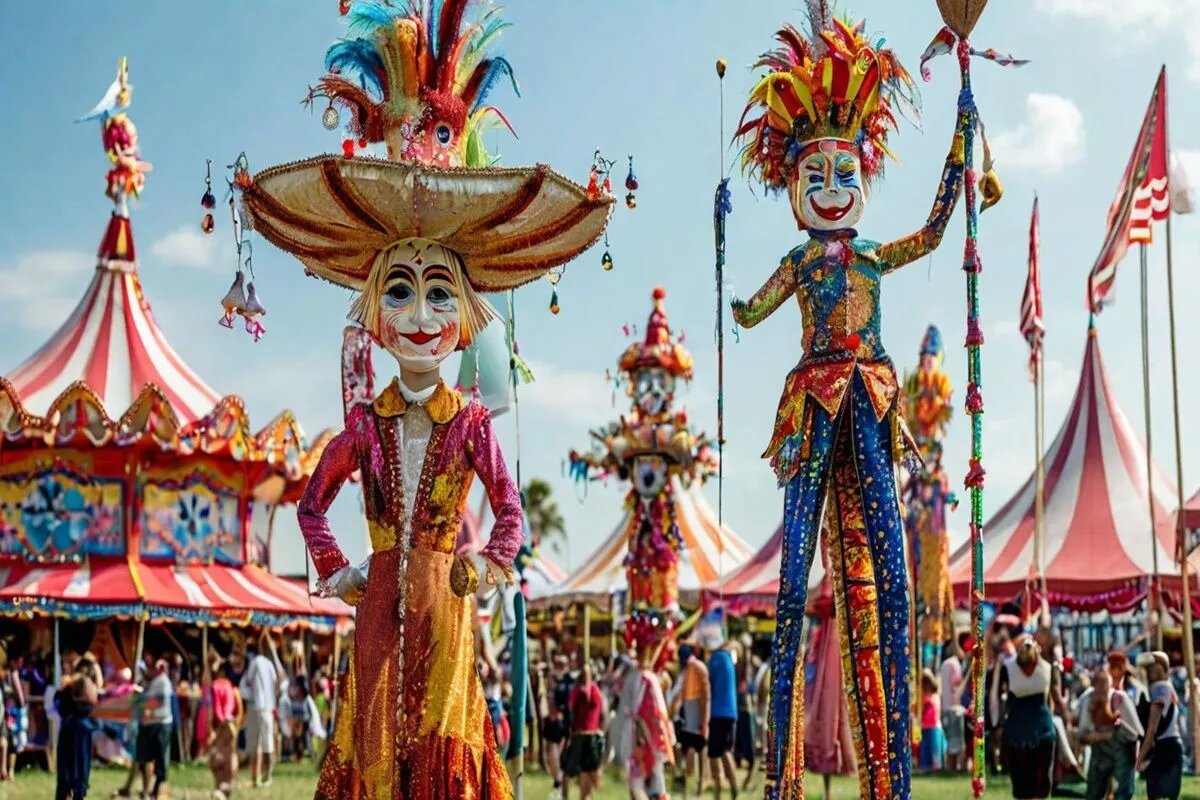 В Колумбии местный Дед Мороз ради праздника и веселья даже встает на ходули во время рождественского карнавала.
Фото: Нейросеть shedevrum.ai