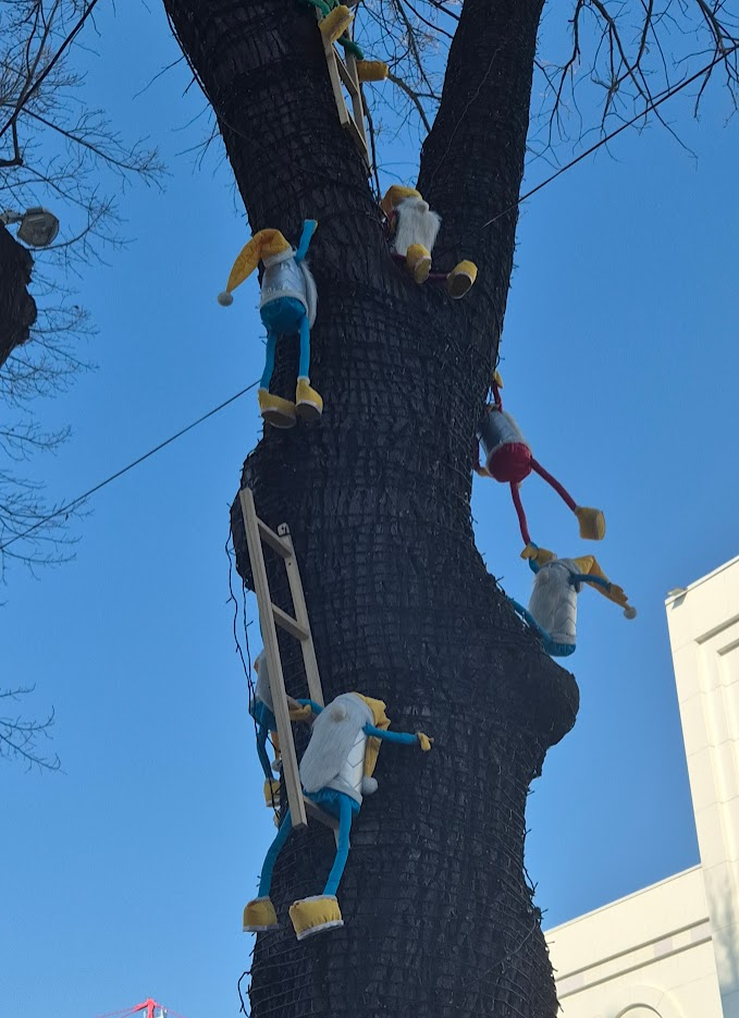 В Ташкенте гномы лезут на дерево