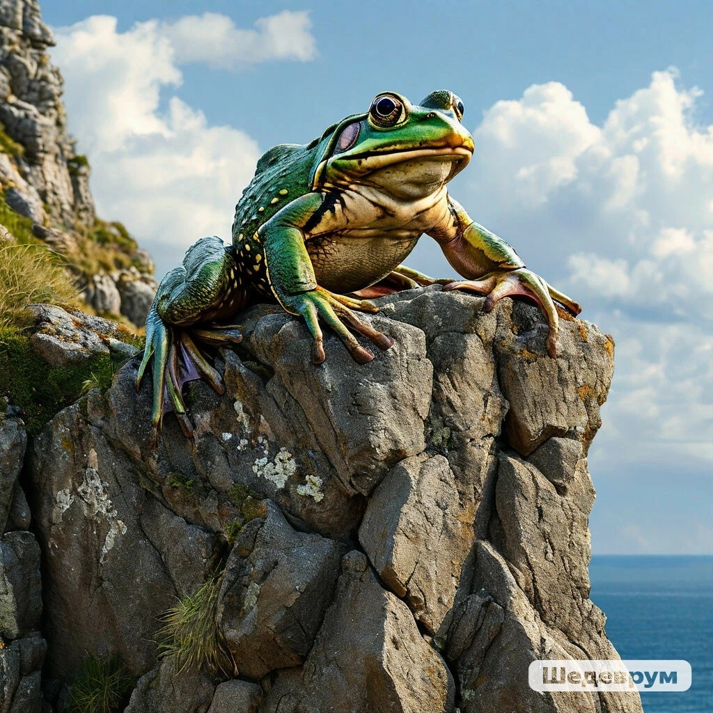 Шедеврум вот такую картинку соорудил. Очень похоже на то, что было во сне. Только гора была гораздо выше, раз в 20🤣🤣🤣