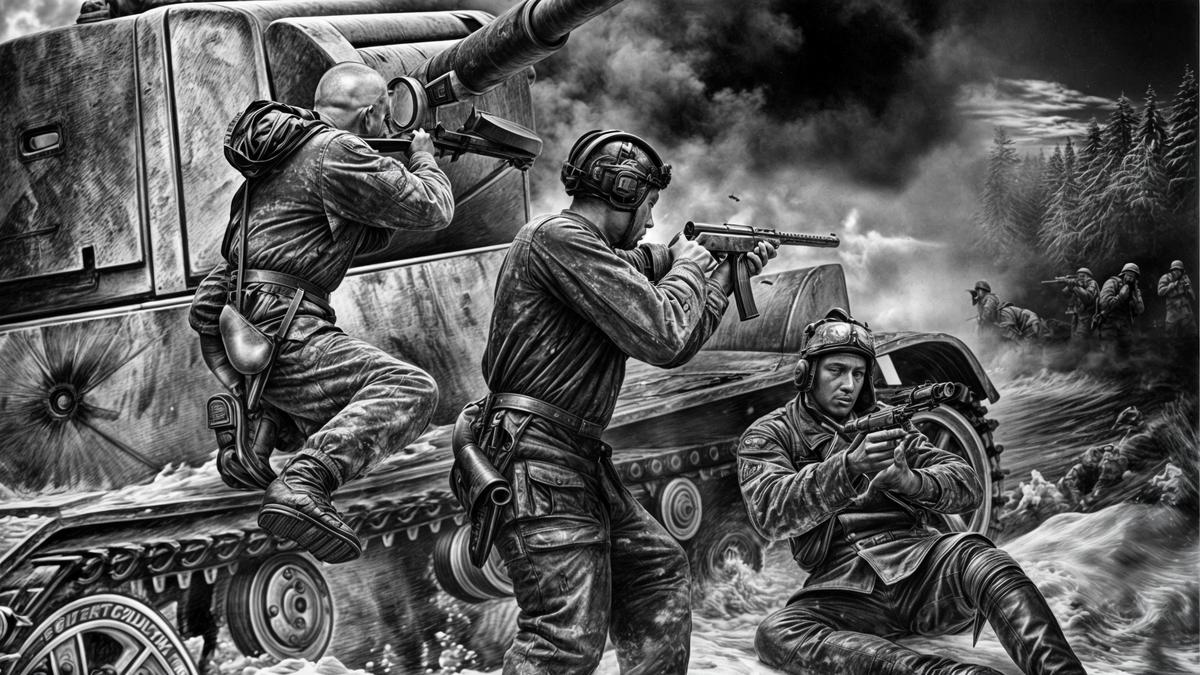 Иллюстрация к публикации. Советские солдаты ведут бой в окружении. Источник Яндекс картинки