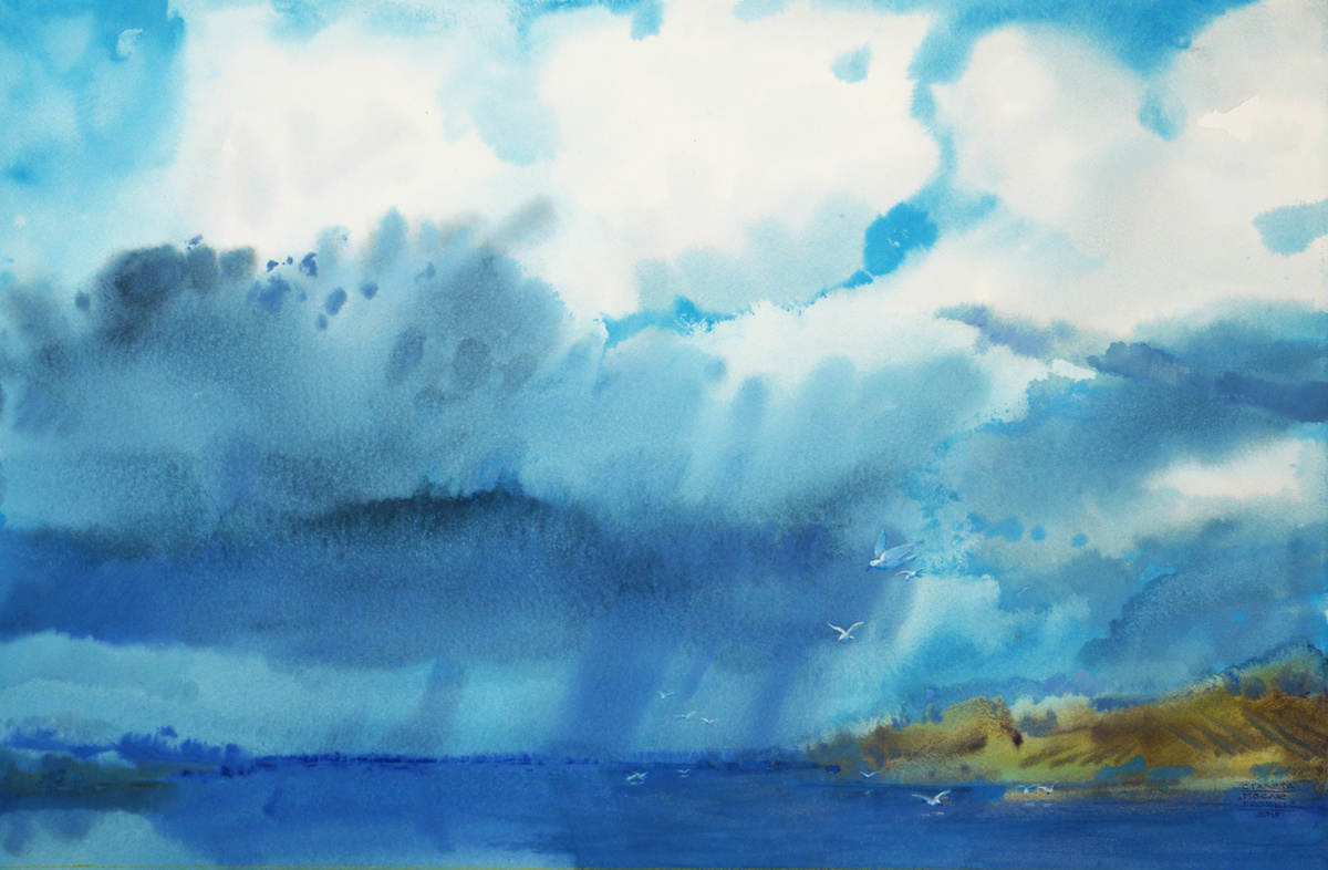 Сергей Галета. После грозы. Бумага, акварель. 56х86 см. 2018 г.