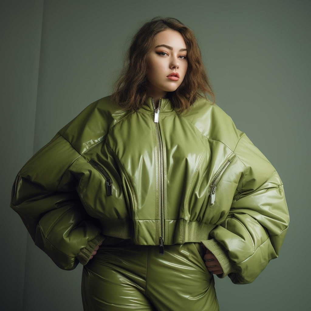 стильная утепленная куртка оверсайз для молодой полной женщины