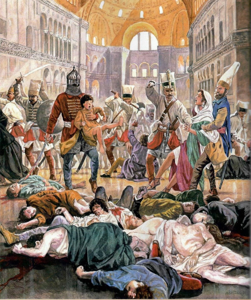 Турки в соборе Святой Софии в 1453 году. Художник: Marek Szyszko