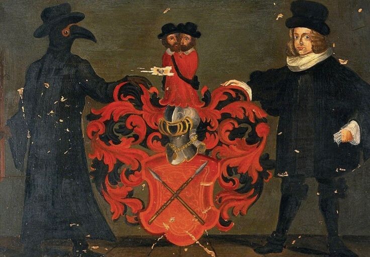 Гравюра 16 века, изоображающая костюм чумного доктора и его создателя - Шарль(Чарльз) де Лорма, послужившего образцом для героя Берсерка.