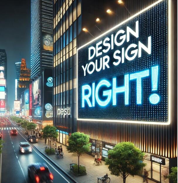 Оживленный ночной городской пейзаж с рекламной вывеской