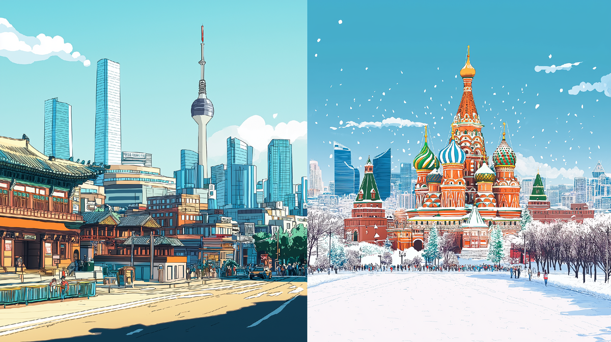 Сеул и Москва - абстрактная зарисовка