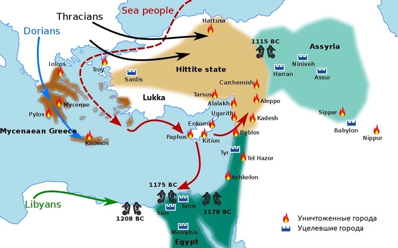 Довольно условная карта позднего Бронзового века