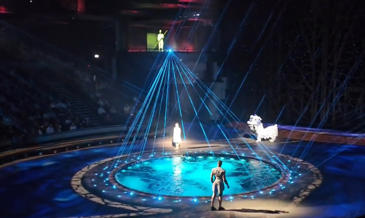 Фрагмент представления в цирке La Perle