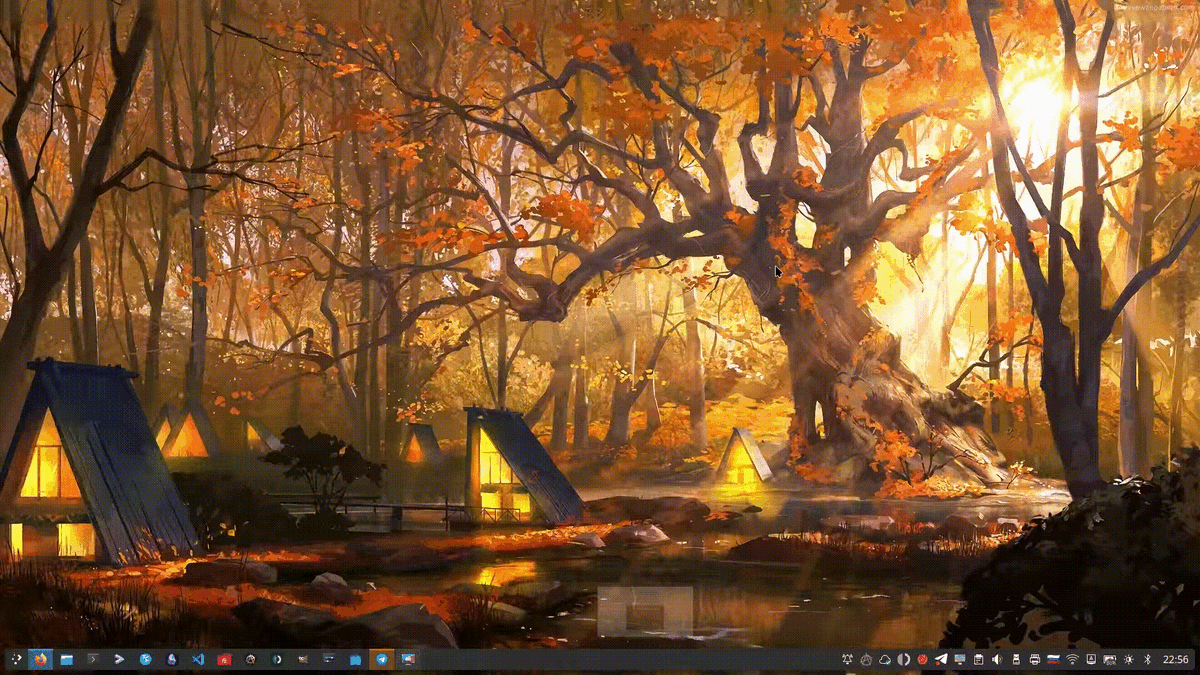 GIF-анимация живых обоев на одном из моих мониторов