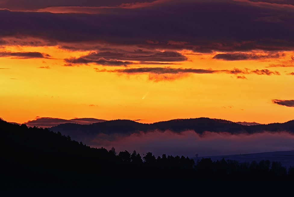 Комета C/2024 G3 (ATLAS) 11 января 2025 года в Словакии, фото Петра Хоралека
