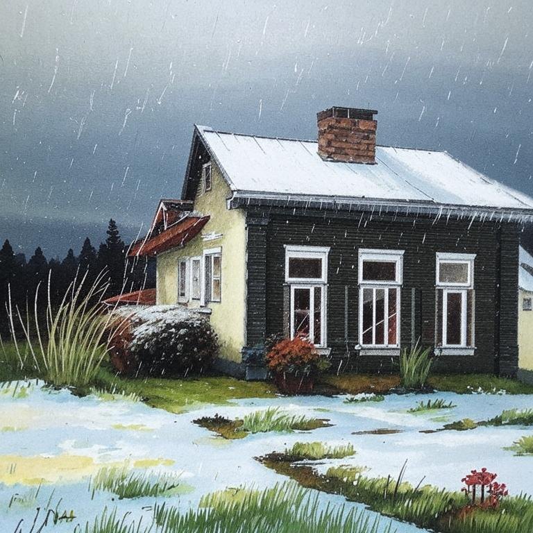 Грустный зимний дождь.