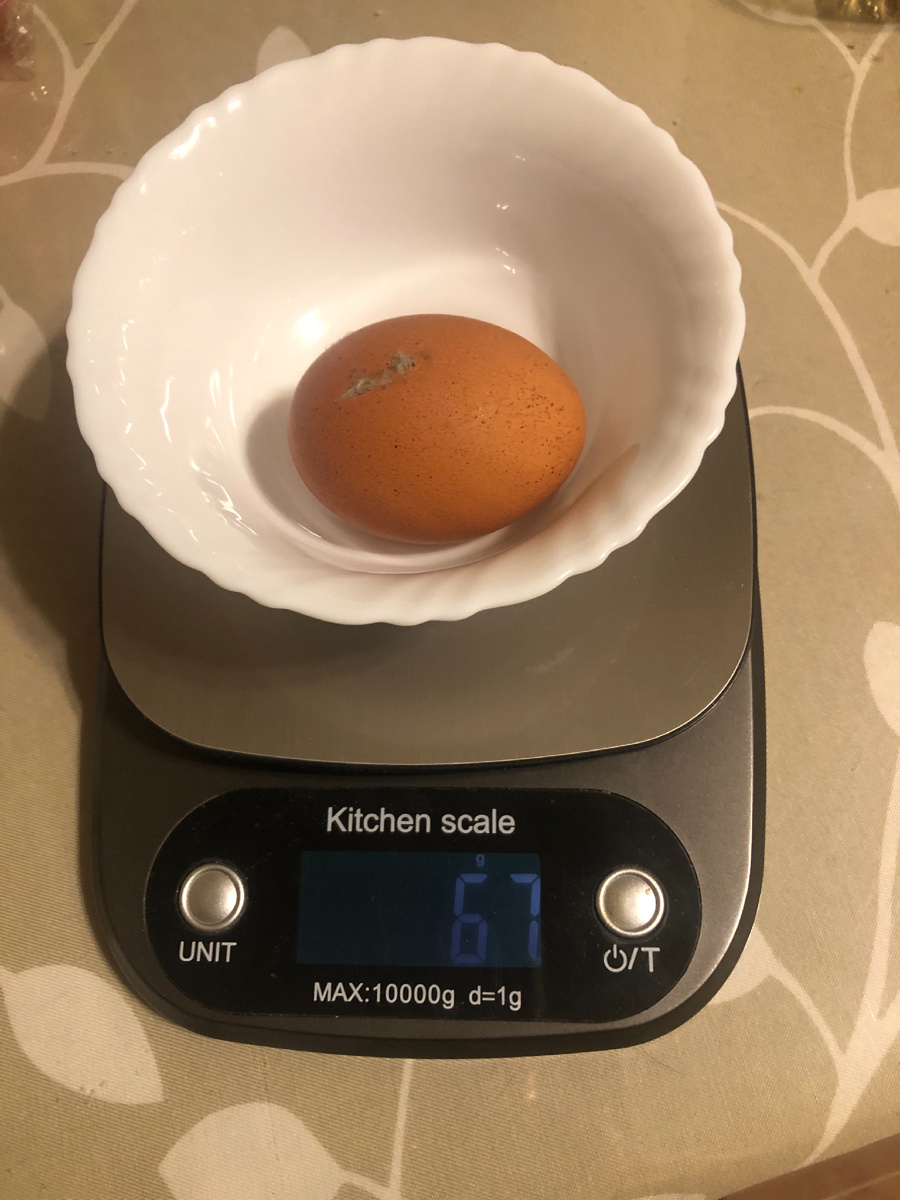 Вес куриного яйца