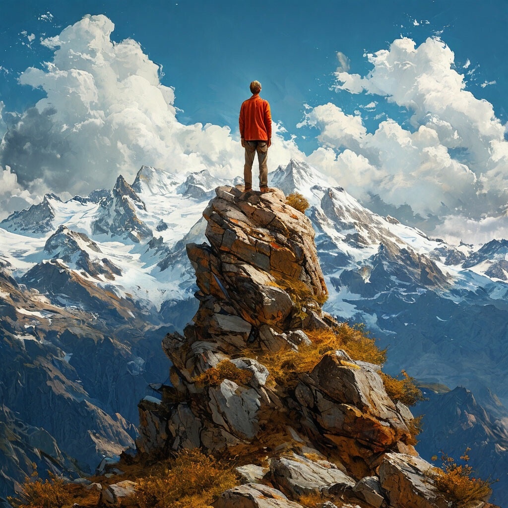 Человек достигающий вершины