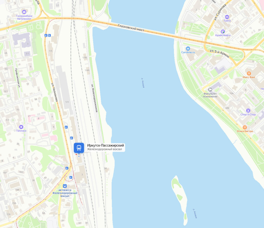 Иркутск — вокзал и Глазковский мост