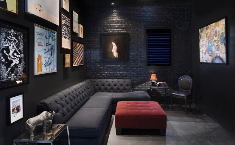 Гостиная в черном цвете