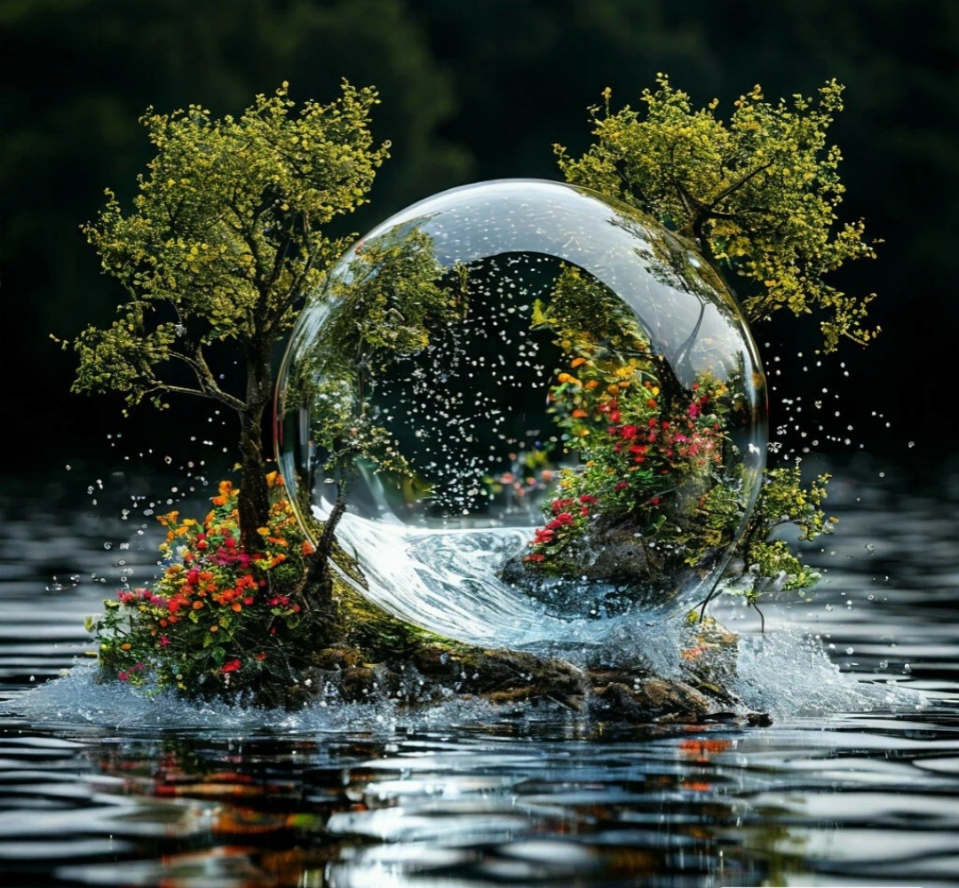 И вот такой прозрачный, волшебный шар получился