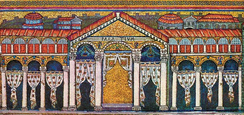 На стене древней церкви в Равенне сохранилось изображение дворца короля остготов Теодориха Великого. Но фигуры самого короля и его придворных счистили: королевство не устояло, а историю пишут победители. 