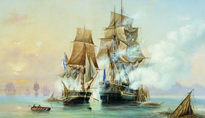 Бой брига "Меркурий" с фрегатом "Венус".