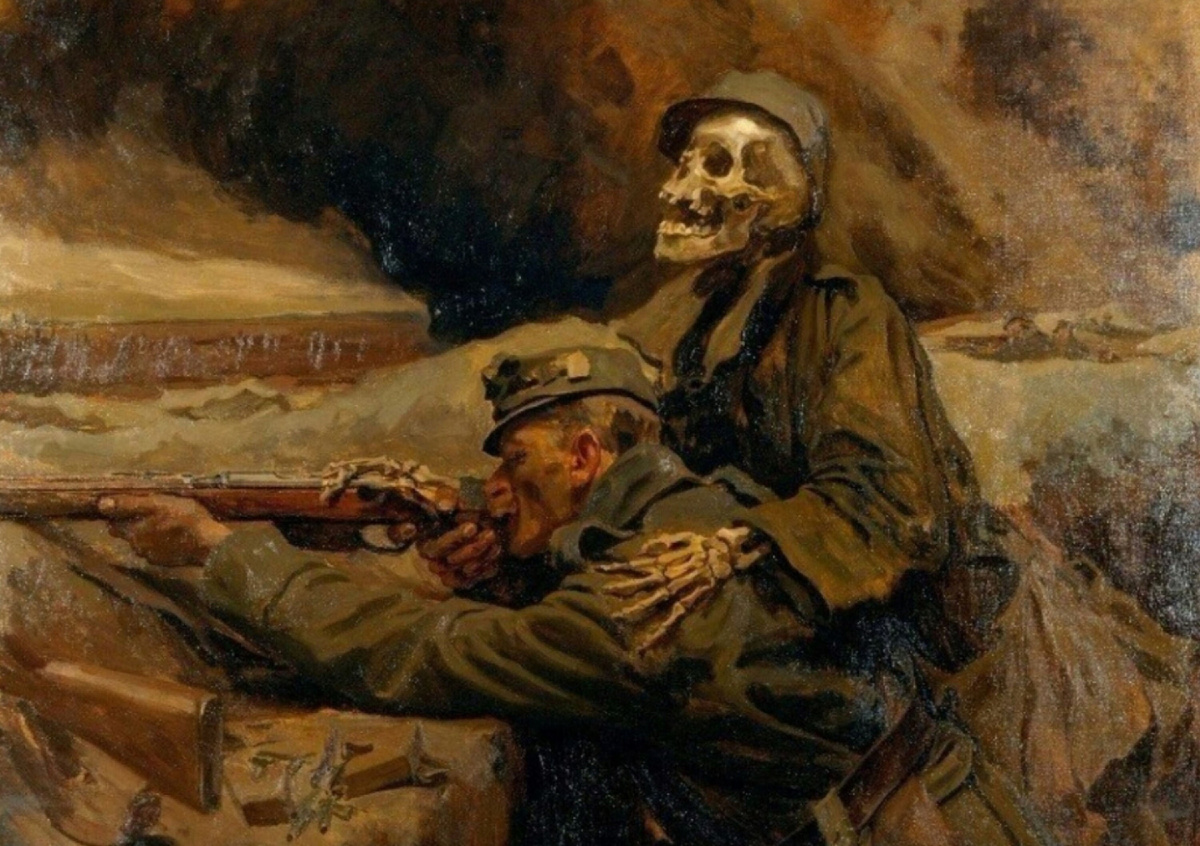 Ганс Ларвин «Солдат и смерть», 1917 год. Хранится в Военно-историческом музее в Вене