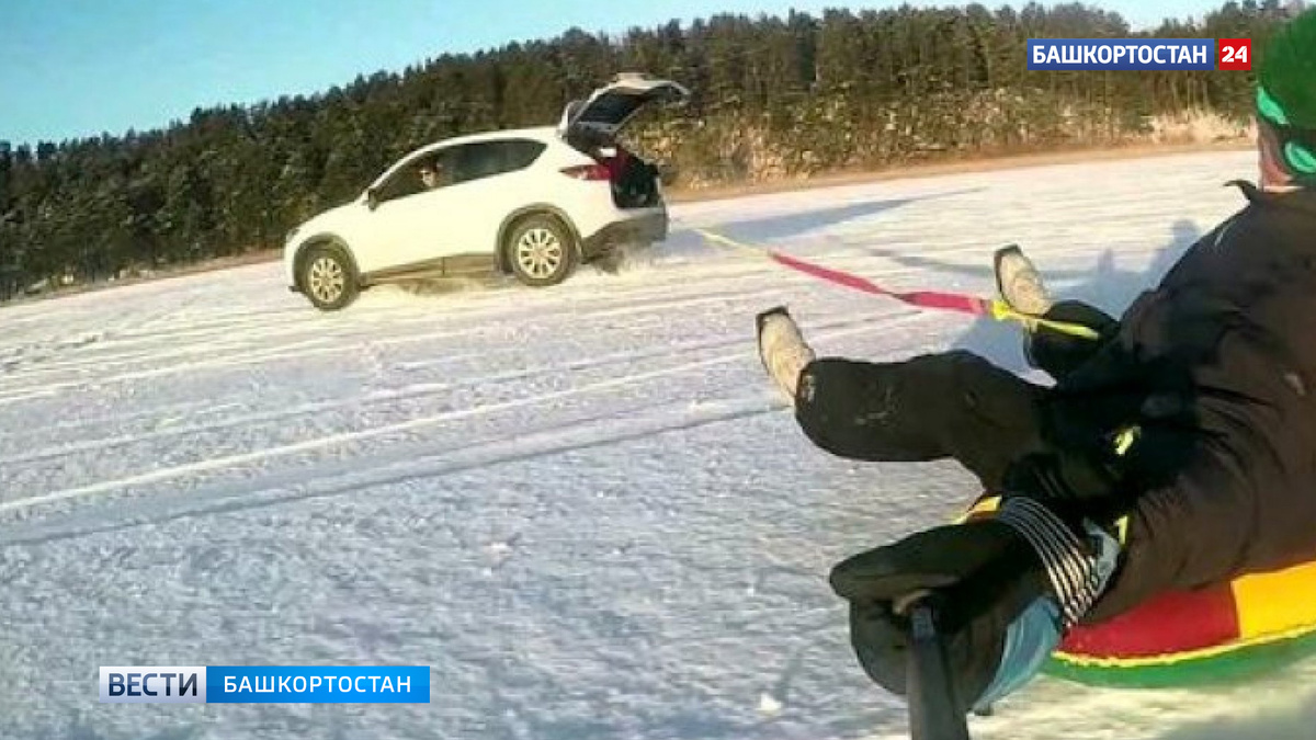    В Башкирии 20-летний парень разбился, катаясь на привязанной к авто «ватрушке»