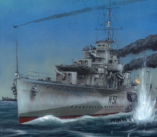 Эскадренный миноносец H37 "Гарланд" (рисунок) в мае 1940 года был передан в аренду польскому флоту