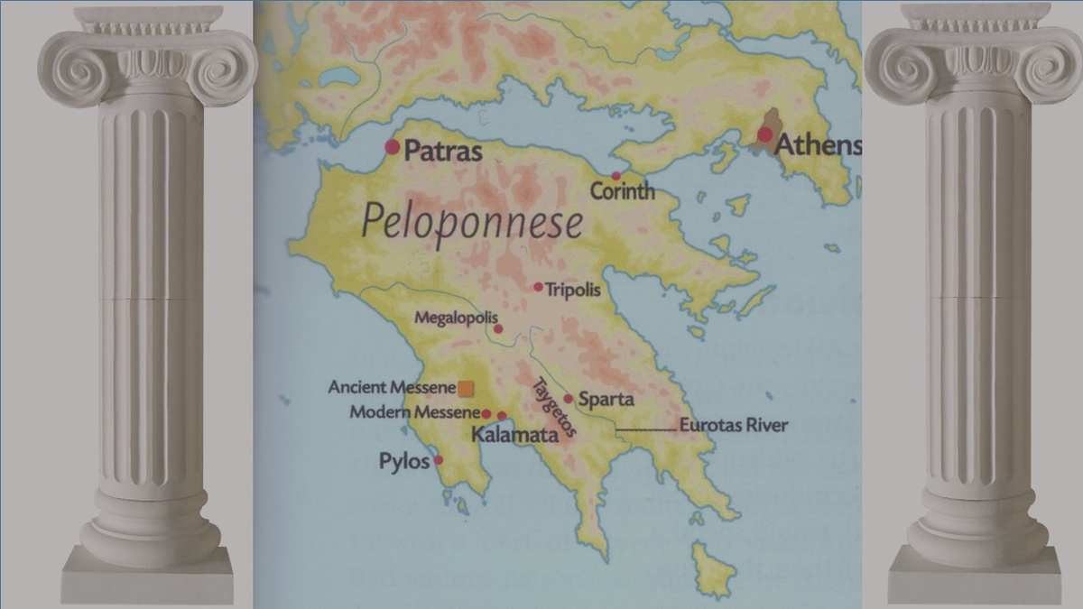 Пелопоннес на карте Древней Греции