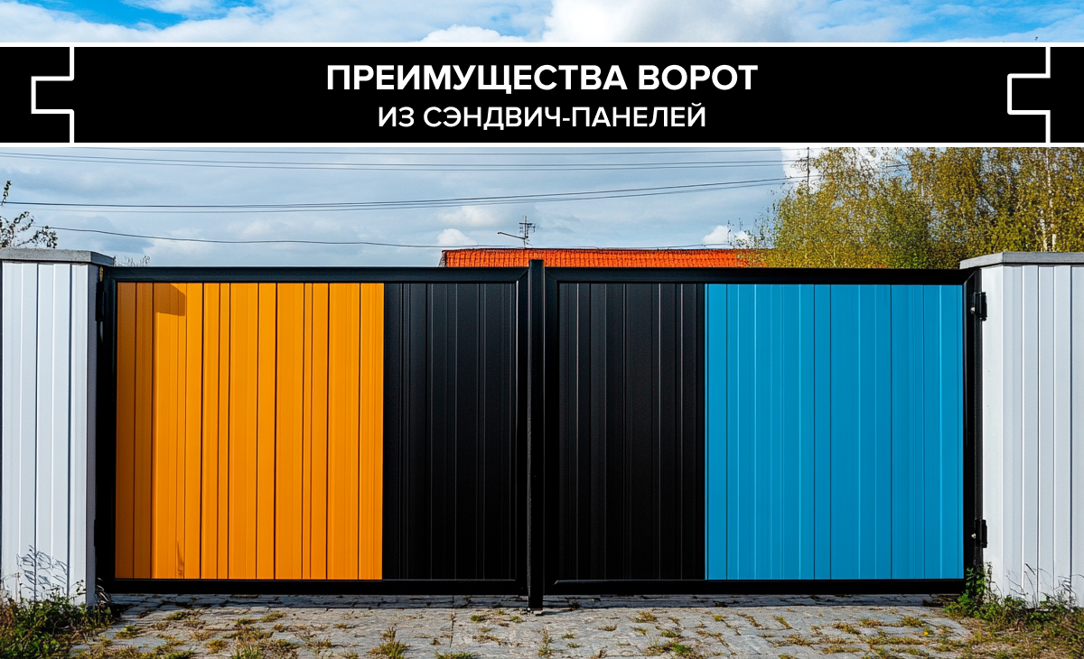 Преимущества ворот из сэндвич-панелей