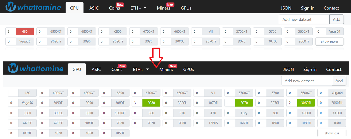    Скрин настройки калькулятора whattomine Евгения Лиходей