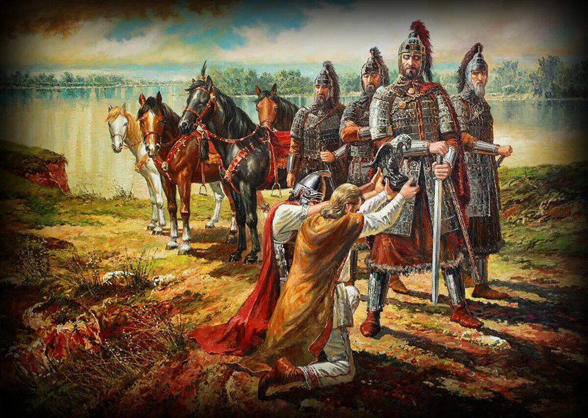 Византийсчкие послы с дарами на приеме у Святослава