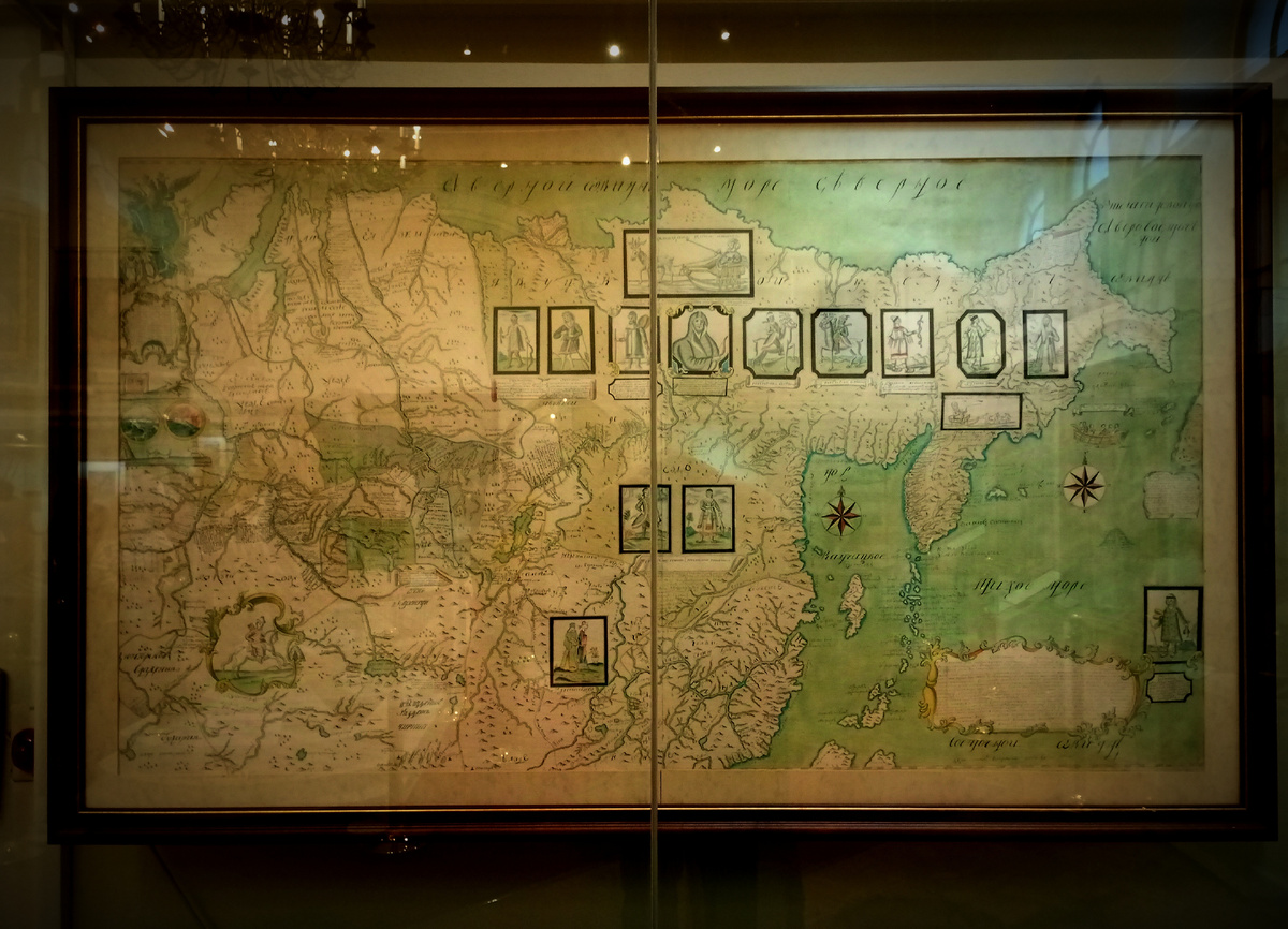 Старая карта "Московской империи" в Историческом государственном музее г. Москва. Личное фото. 