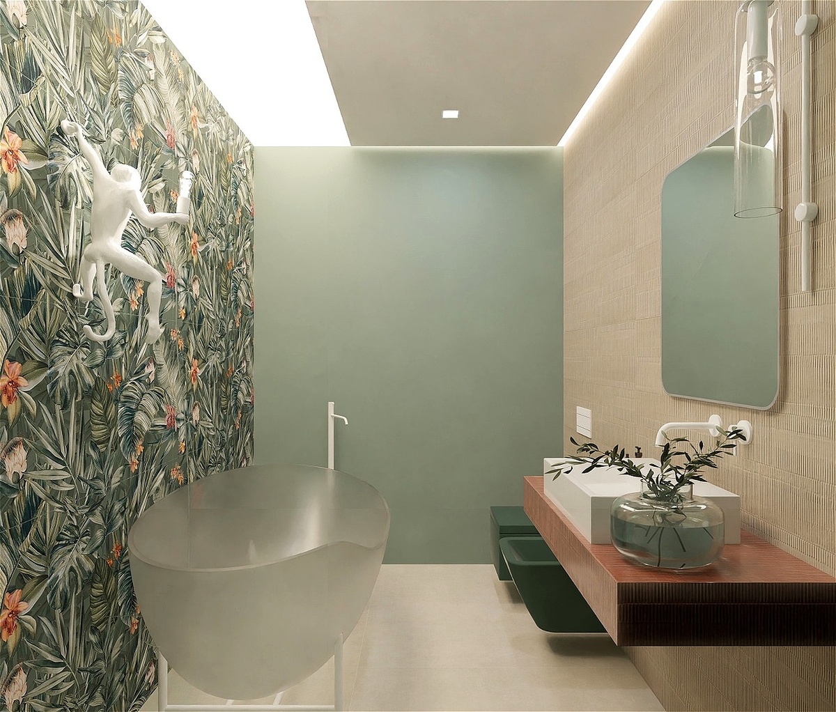 Сочетание плитки и краски, проект «Дали Керамика»