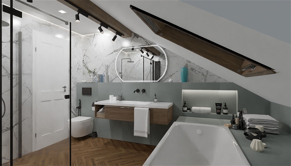 Пол — имитация дерева в керамограните, проект «Дали Керамика»