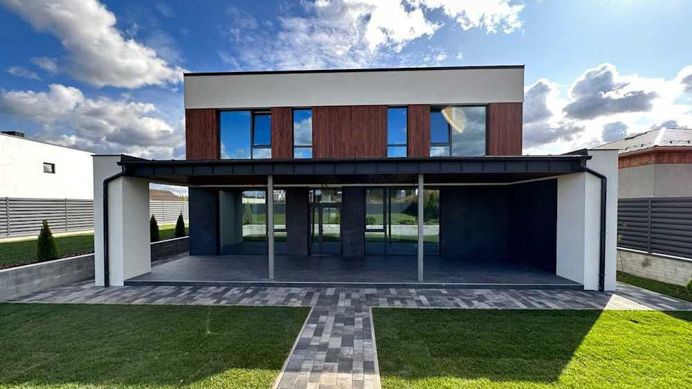 Проект двухэтажного дома с плоской кровлей