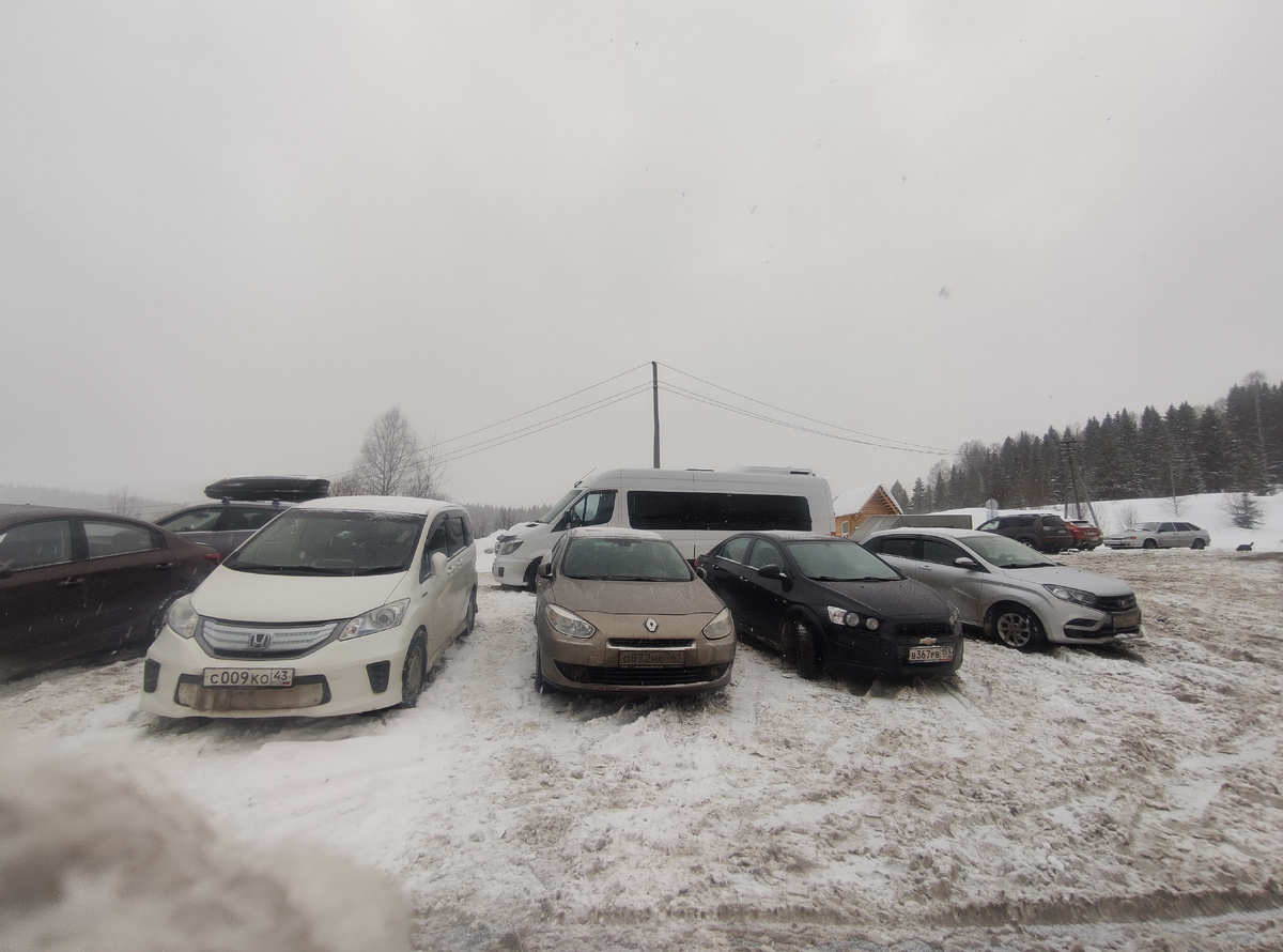 Парковка в Усьве где все оставляют зимой машины. Мимо не проехать. 