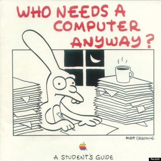 Все картинки отсюда https://www.huffpost.com/entry/the-simpsons-matt-groening-apple-ads-1989_n_874773