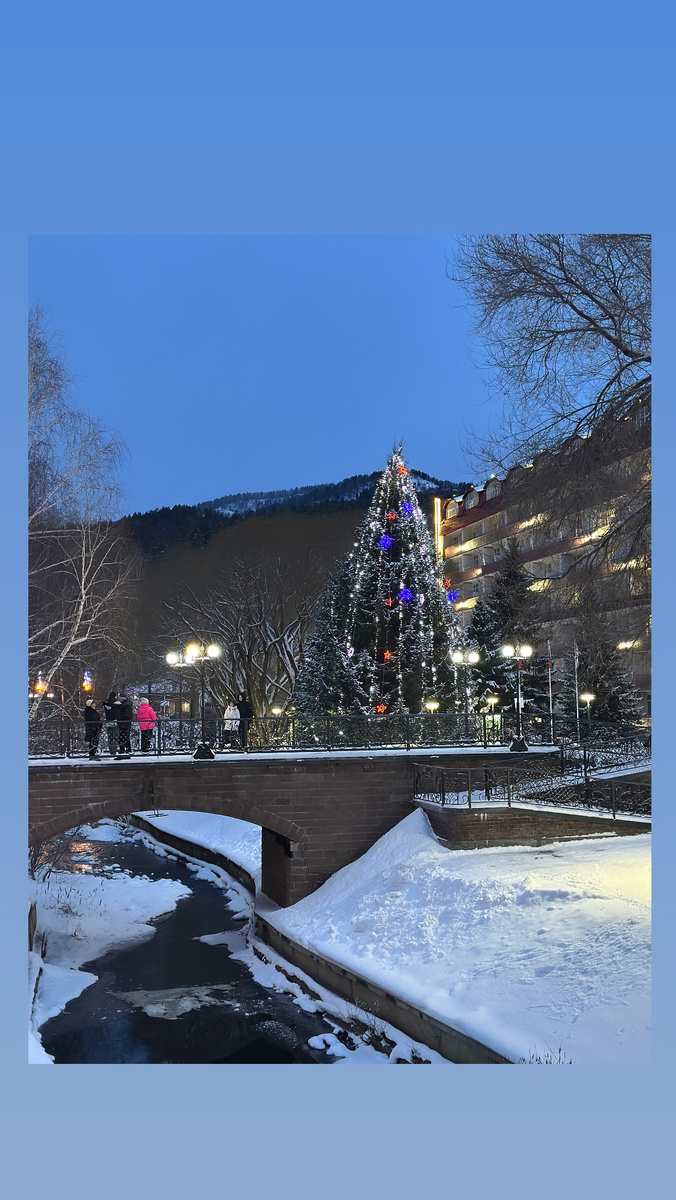 Новогодняя ель в городе Белокуриха, мы кстати там встречали новые год семьей)