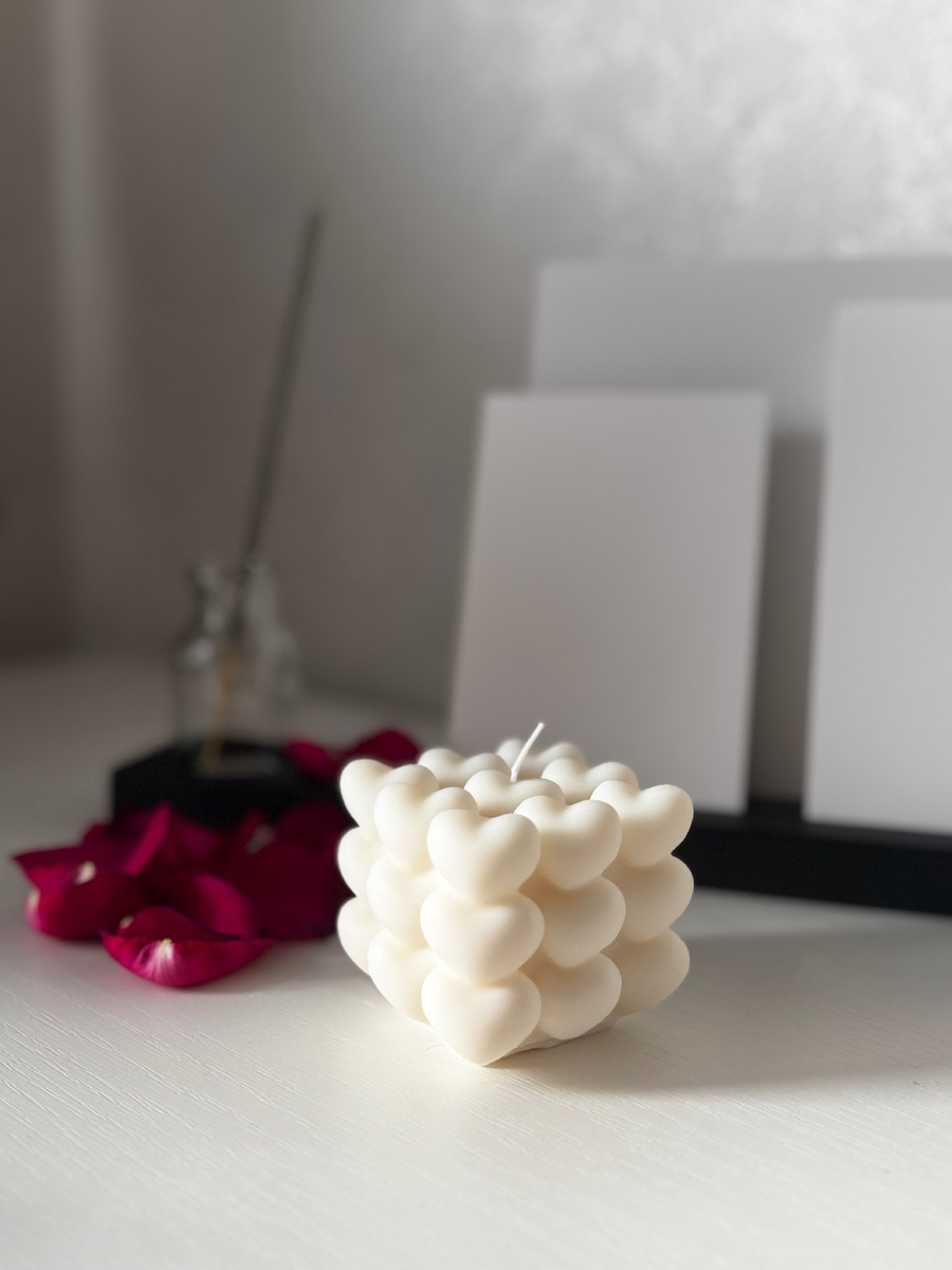 Свеча «Куб сердце» @uyutniyugolok_candles