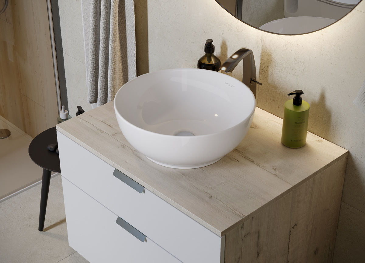 На фото накладная раковина Art Cut от SANITA LUXE