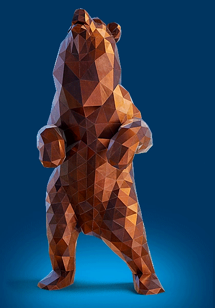 Трёхмерная полигональная модель медведя в полный рост